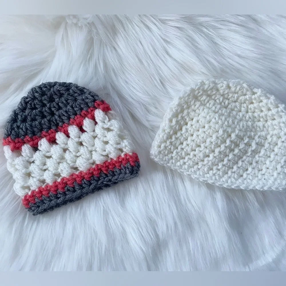 Newborn Crochet Baby Hat Set